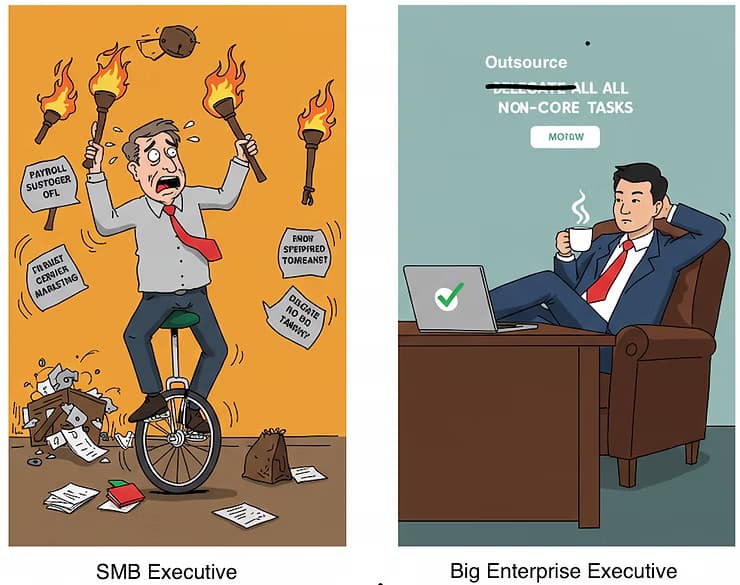 Stop Playing Small Ball: Why Your SMB is Getting Lapped by Sluggish Giants (and How to Steal Their Outsourcing Playbook)